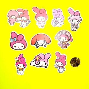 3/$20 Brand New 10x Waterproof Sanrio Melody Stickers #f